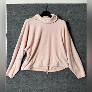 Aerie Sherpa Fleece Oversized Sweatshirt - Cowl Neck Pullover, Size Large